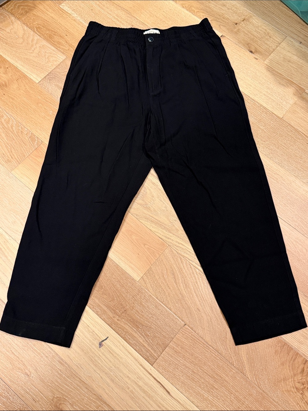 Madewell Black High-Rise Pleated Tapered Trousers med nwt